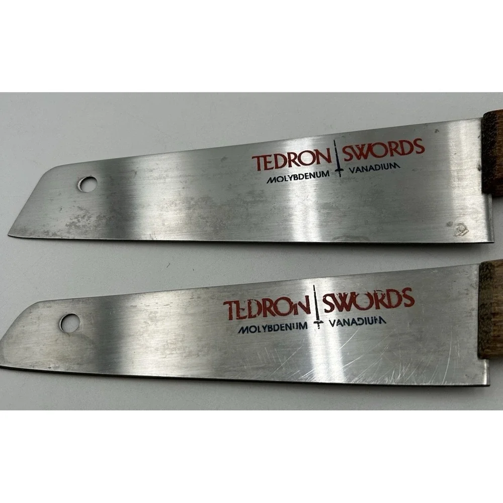 Tedron Swords Butcher's‎ Knives Vintage Molybdenum Vanadium Steel Lot Of 2